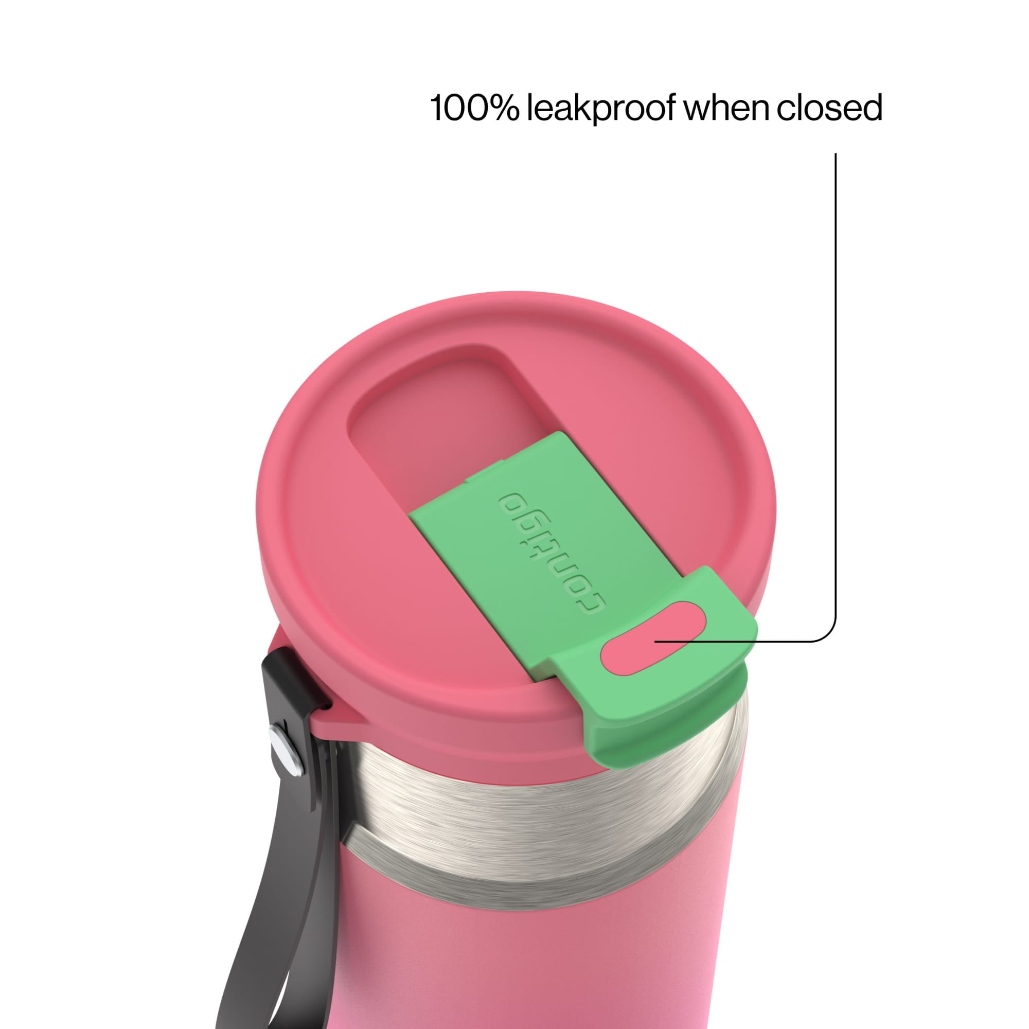 Contigo DualSip 16 oz Compact Leakproof Insulated Water Bottle with 2-Way Lid M49H