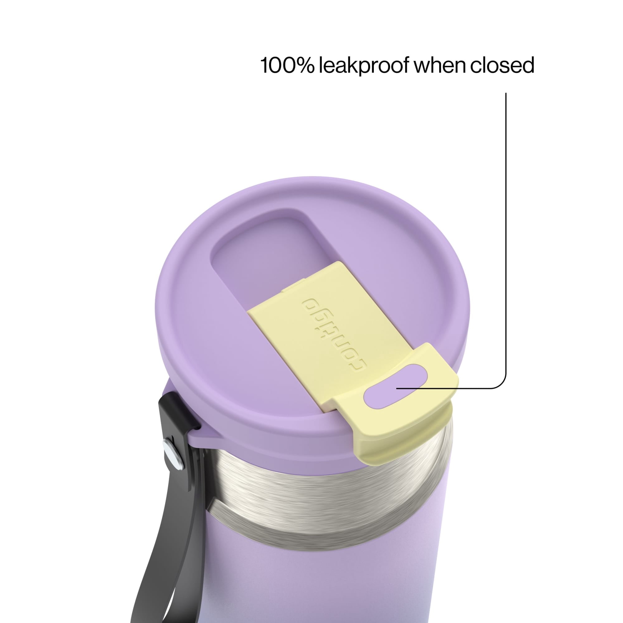 Contigo DualSip 16 oz Compact Leakproof Insulated Water Bottle with 2-Way Lid M49H