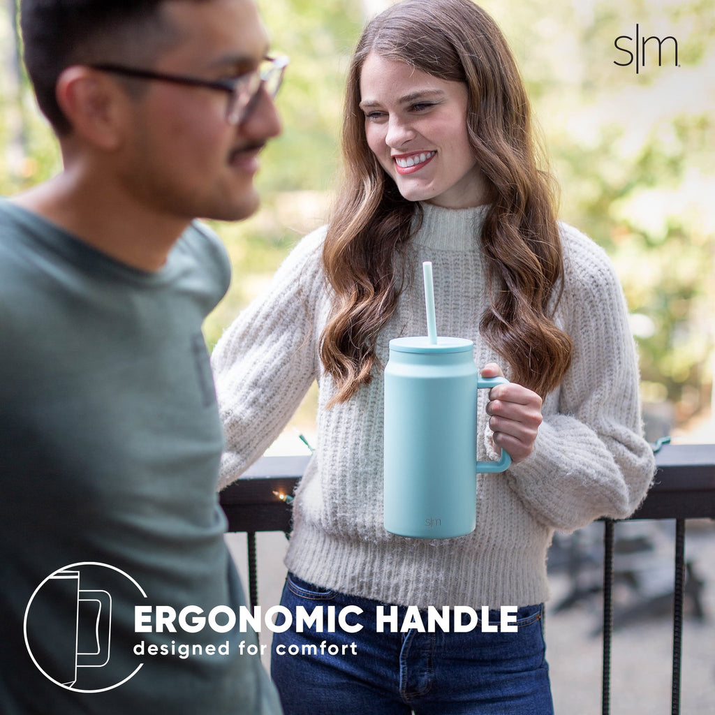 Simple Modern 50 fl oz Insulated Stainless Steel Trek Tumbler with Straw Lid | Midnight Black M406E