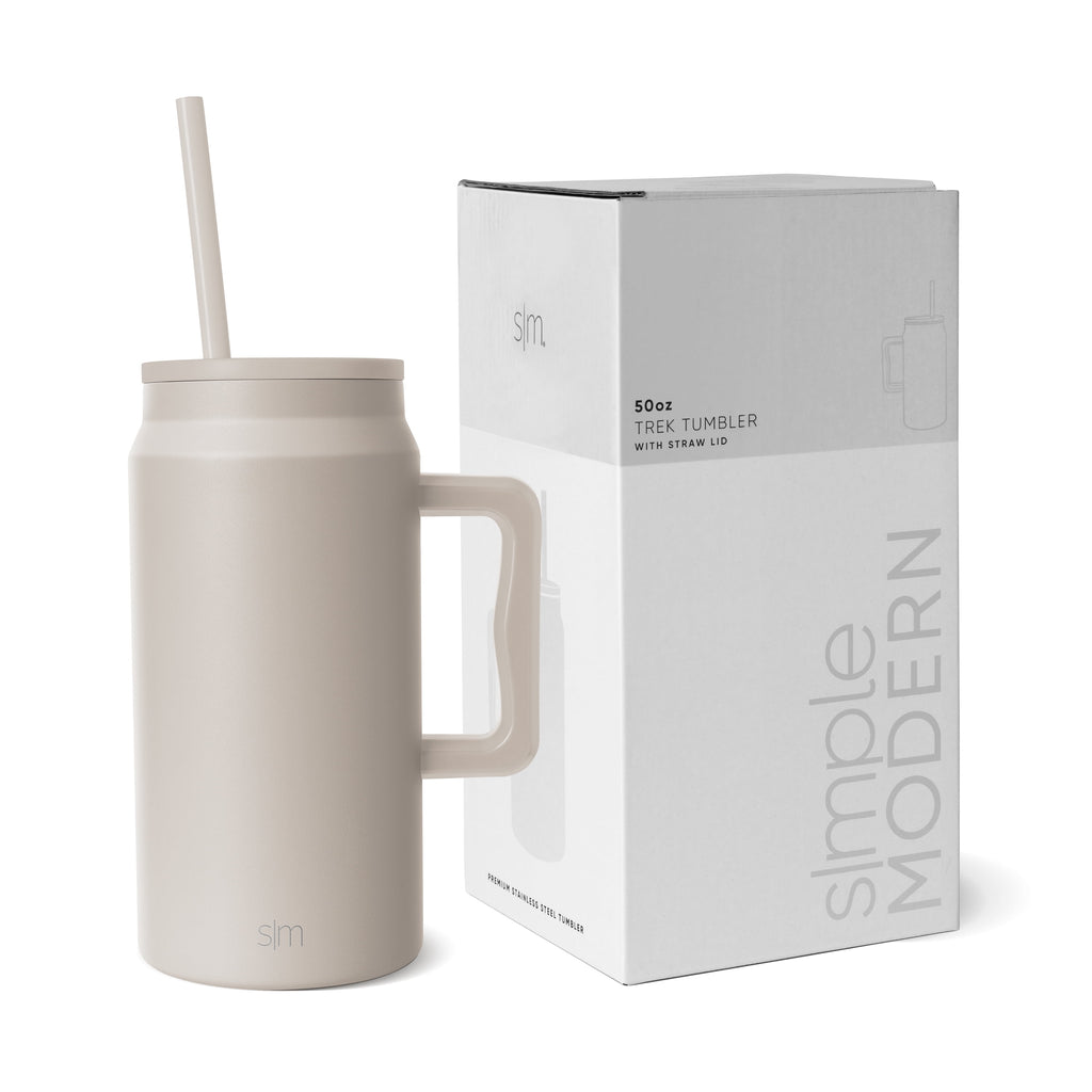 Simple Modern 50 fl oz Insulated Stainless Steel Trek Tumbler with Straw Lid | Midnight Black M406E