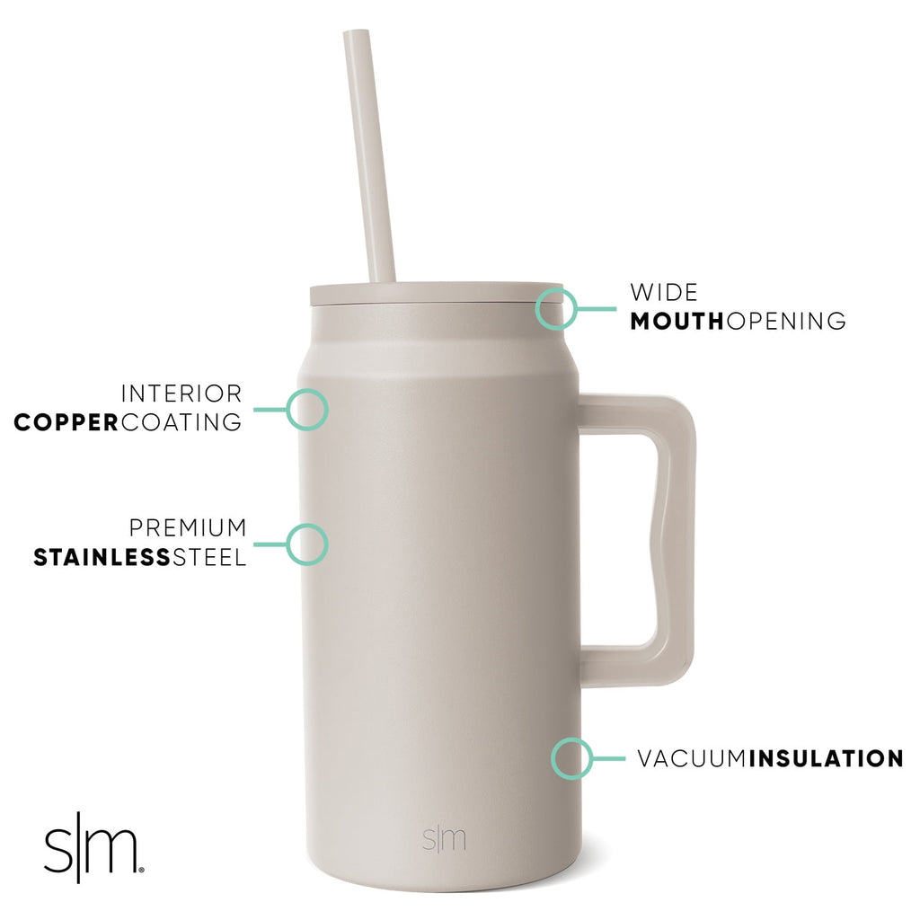 Simple Modern 50 fl oz Insulated Stainless Steel Trek Tumbler with Straw Lid | Midnight Black M406E