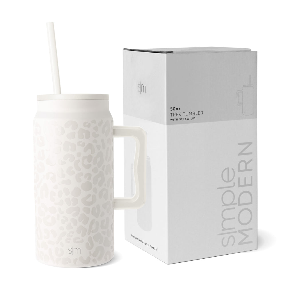 Simple Modern 50 fl oz Insulated Stainless Steel Trek Tumbler with Straw Lid | Midnight Black M406E