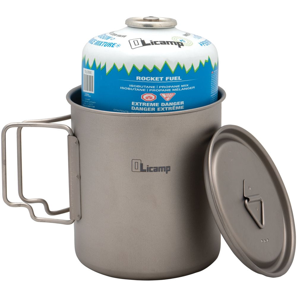 Olicamp Titanium Space Saver Mug with Lid, Nests Nalgene Bottle Inside, Lightweight and Compact, Perfect for Camping and Backpacking, 750mL M193R