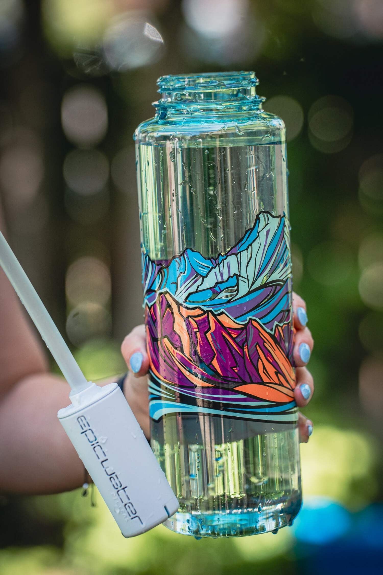 Epic Water Filters Nalgene OG Sustain Tritan USA Made Water Bottle and 75 Gallon Filter - Removes 99.99% of Water Impurities, 32oz, Leggitt Art M192F