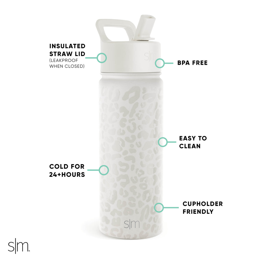 Simple Modern Summit Water Bottle Straw Lid Vacuum Insulated Stainless Steel Bottle | 18 fl oz M425S