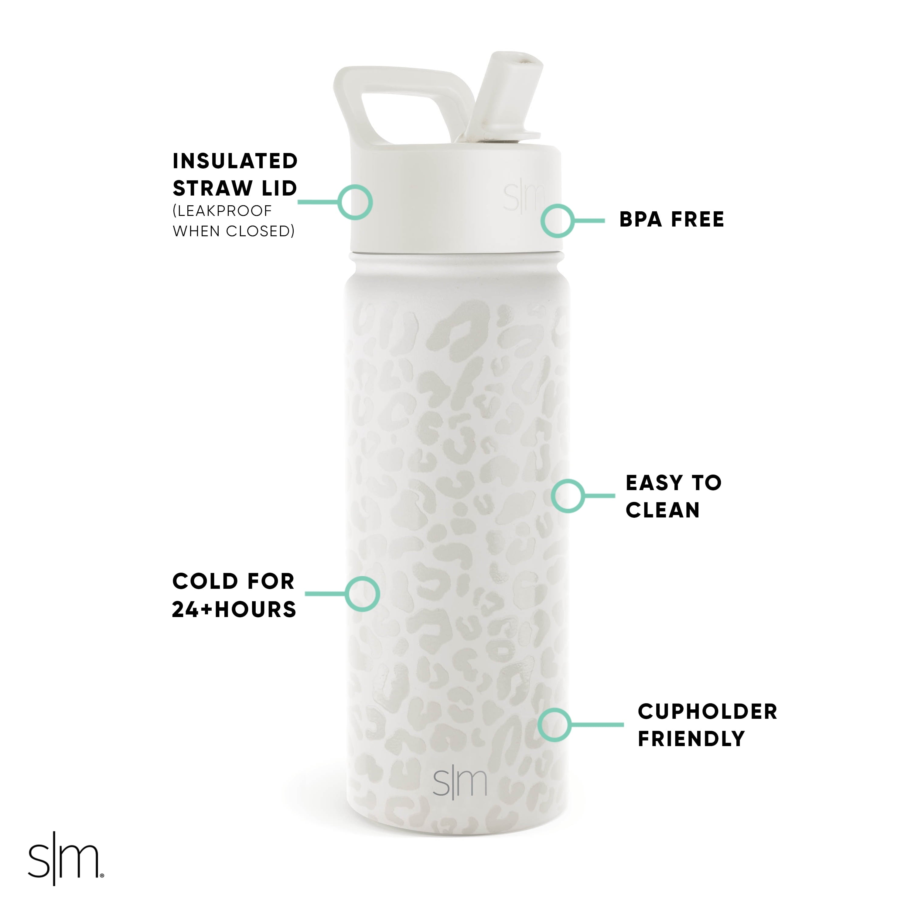 Simple Modern Summit Water Bottle Straw Lid Vacuum Insulated Stainless Steel Bottle | 18 fl oz M425S