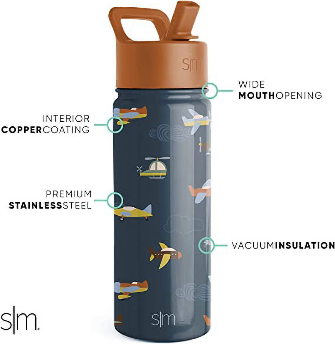 Simple Modern Summit Water Bottle Straw Lid Vacuum Insulated Stainless Steel Bottle | 18 fl oz M425S