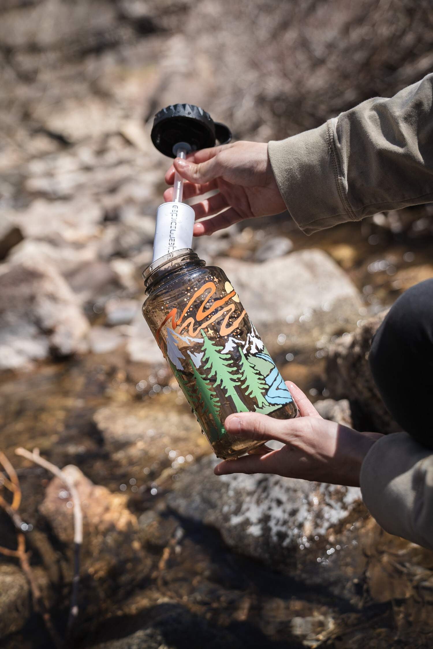 Epic Water Filters Nalgene OG Sustain Tritan USA Made Water Bottle and 75 Gallon Filter - Removes 99.99% of Water Impurities, 32oz, Atomic Child Special Edition M162A