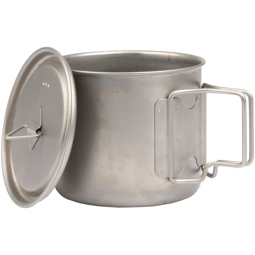 Olicamp Titanium Space Saver Mug with Lid, Nests Nalgene Bottle Inside, Lightweight and Compact, Perfect for Camping and Backpacking, 550mL M194Z