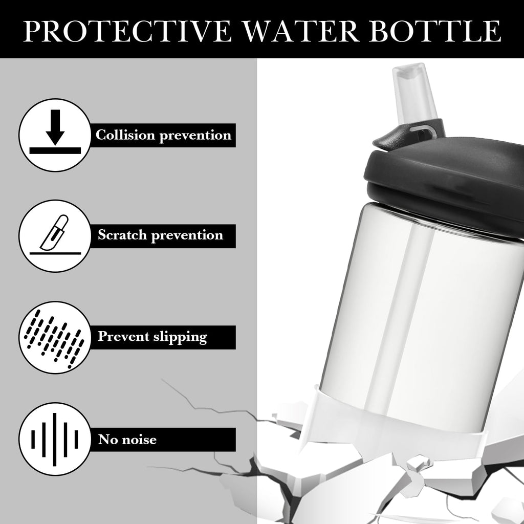 Linkidea 2 Pack Water Bottle Boot Compatible with CamelBak Eddy+20oz/25oz, Chute Mag 20oz/25oz, Carry Cap, Silicone Anti-Slip Bottle Bottom Bumper Protector (Clear White) M389L
