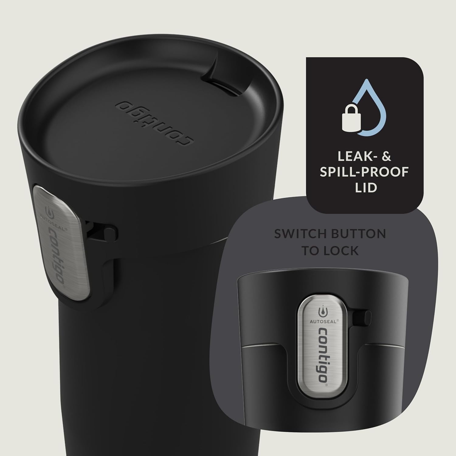 Contigo AUTOSEAL West Loop Vacuum-Insulated Stainless Steel Travel Mug with Easy-Clean Lid, 12oz, Matte Black M102X