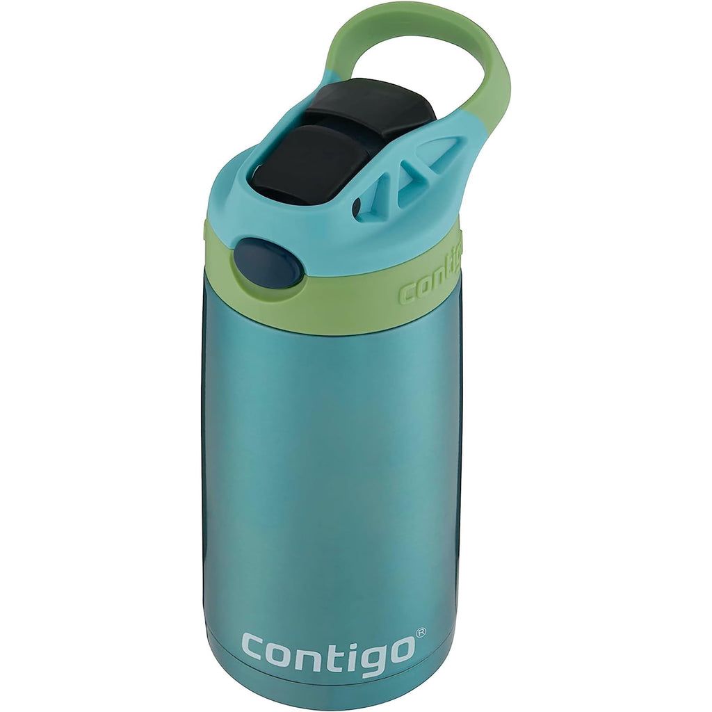 Contigo Kid's 13 oz. AutoSpout Straw Water Bottle - Stainless Steel/Azalea/Pansy M114U