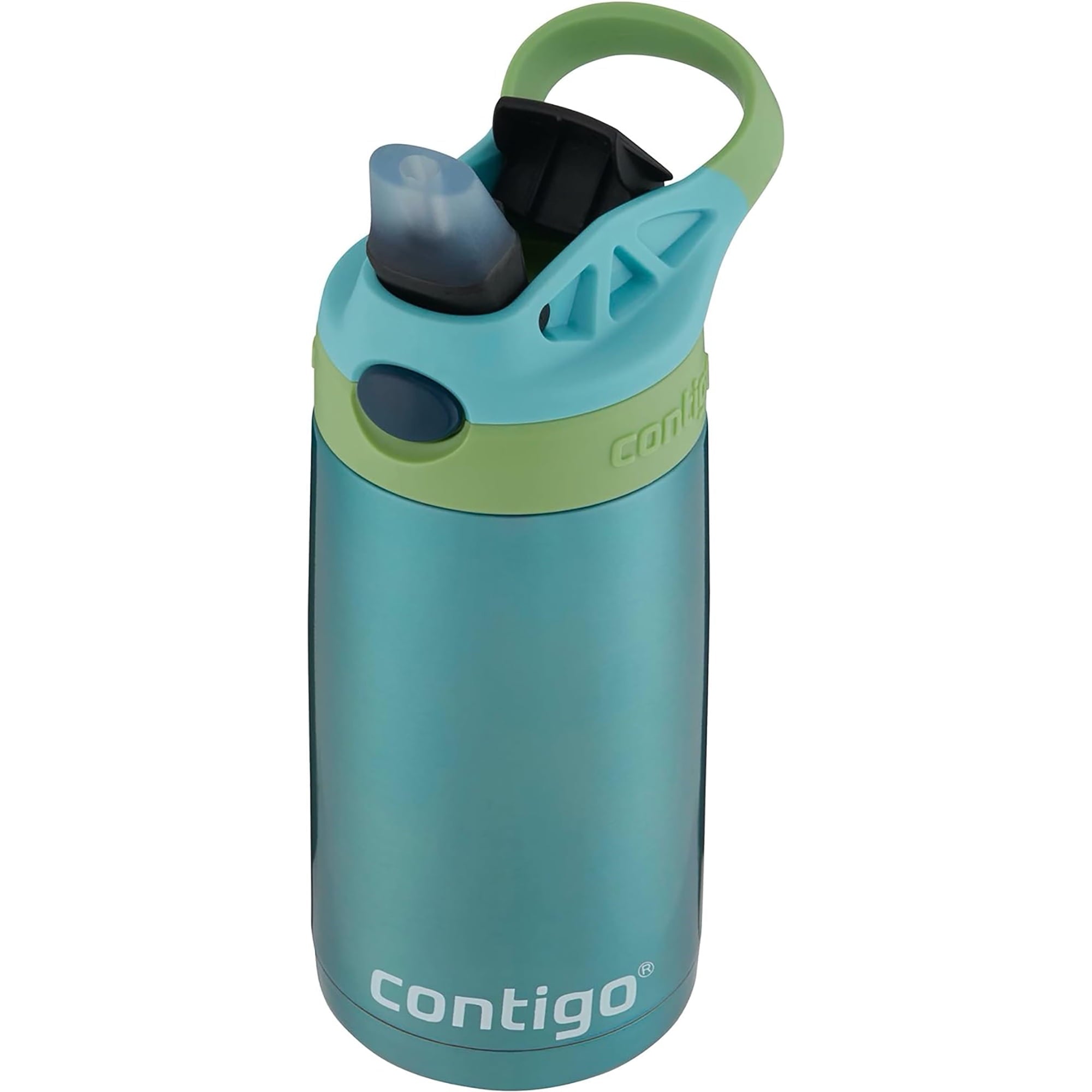 Contigo Kid's 13 oz. AutoSpout Straw Water Bottle - Stainless Steel/Azalea/Pansy M114U