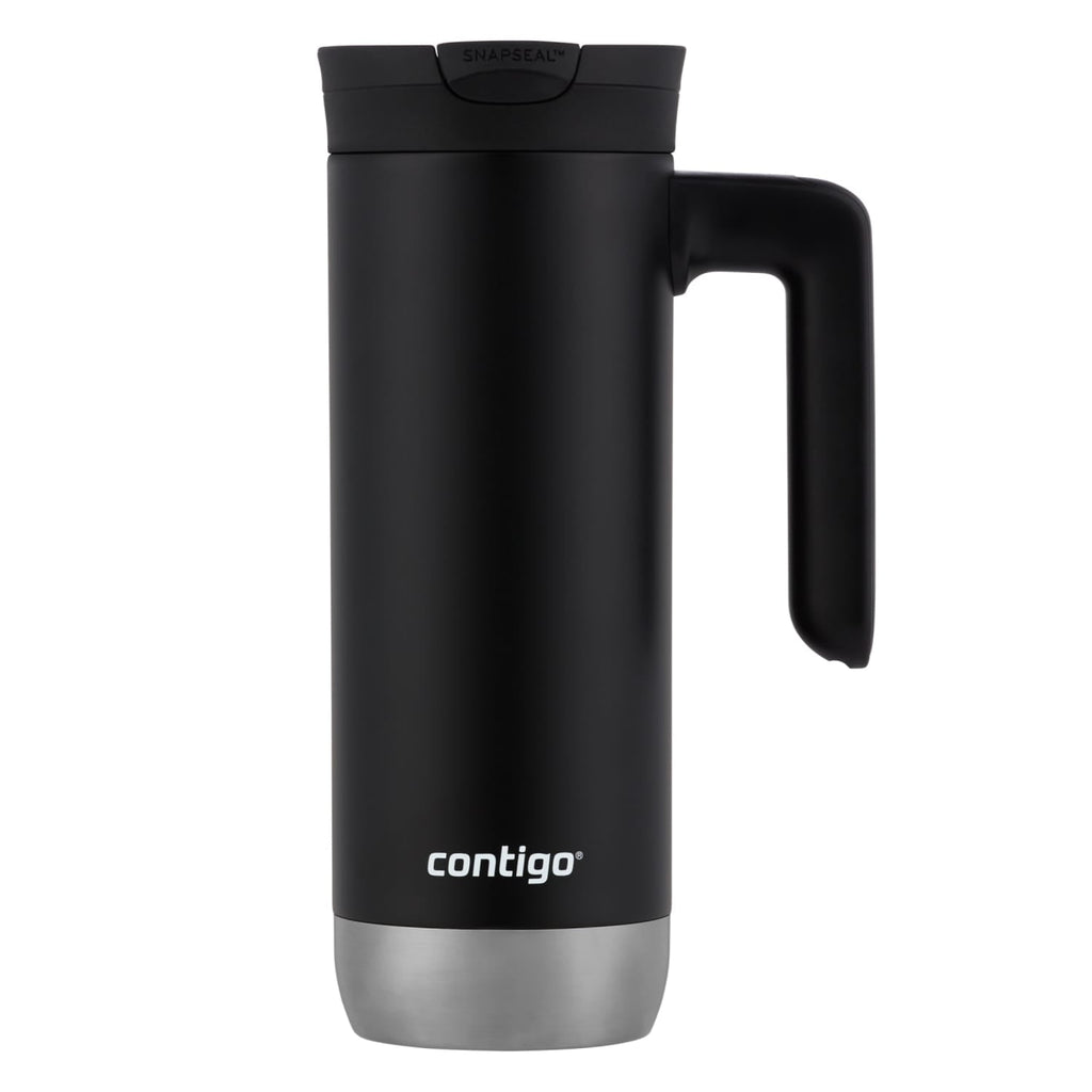 Contigo Huron 2.0 Stainless Steel Travel Mug with SNAPSEAL Lid and Handle in Black, 20 fl oz. M05X
