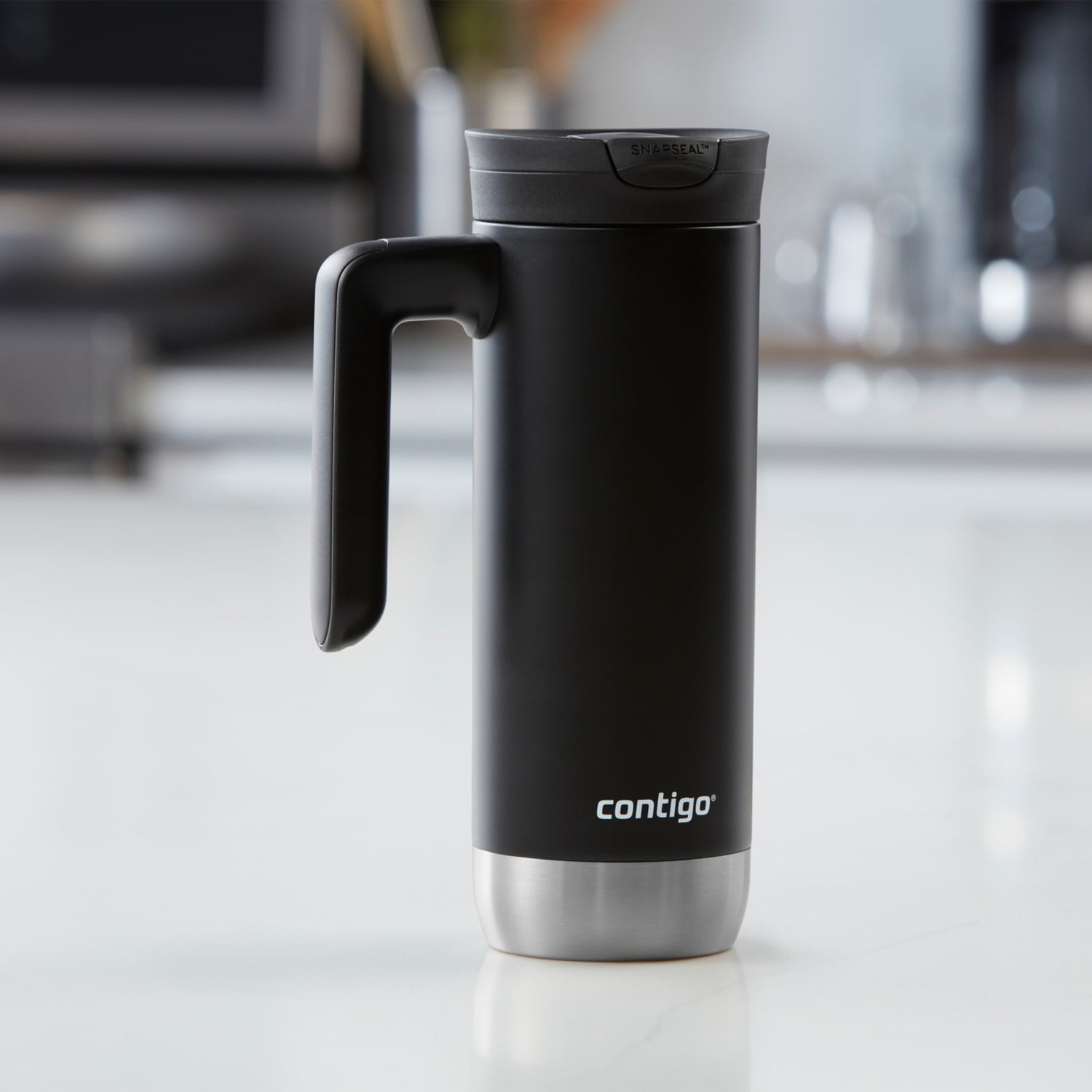 Contigo Huron 2.0 Stainless Steel Travel Mug with SNAPSEAL Lid and Handle in Black, 20 fl oz. M05X