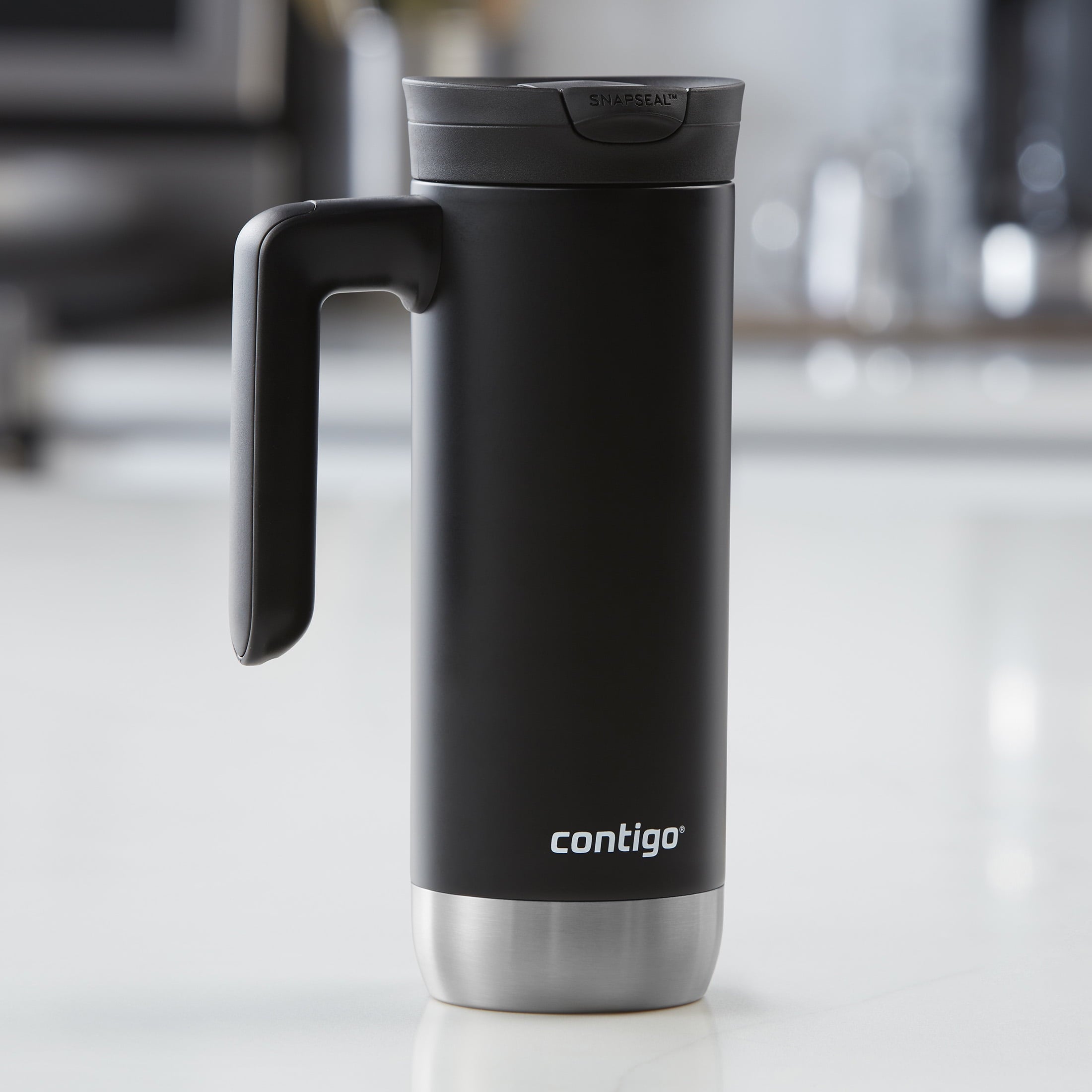 Contigo Huron 2.0 Stainless Steel Travel Mug with SNAPSEAL Lid and Handle in Black, 20 fl oz. M05X