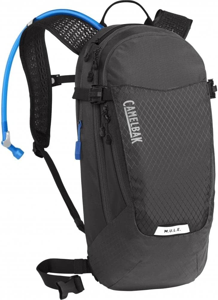 CamelBak Women's M.U.L.E. 12 Mountain Biking Hydration Pack - Easy Refilling Hydration Backpack - Magnetic Tube Trap 100oz, Charcoal/Black M246D