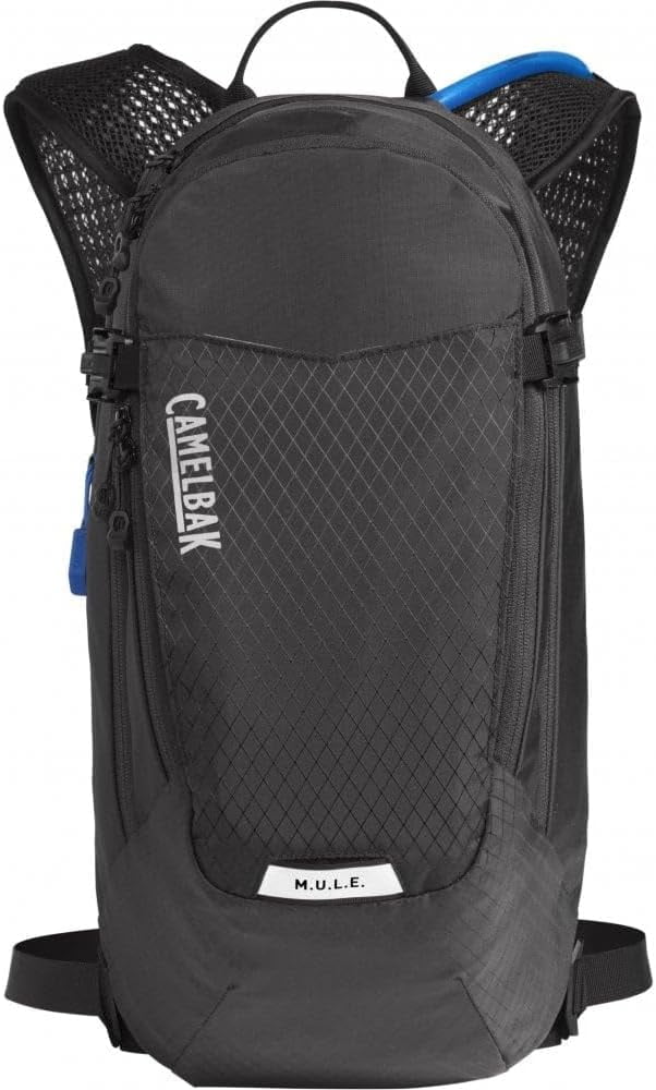 CamelBak Women's M.U.L.E. 12 Mountain Biking Hydration Pack - Easy Refilling Hydration Backpack - Magnetic Tube Trap 100oz, Charcoal/Black M246D