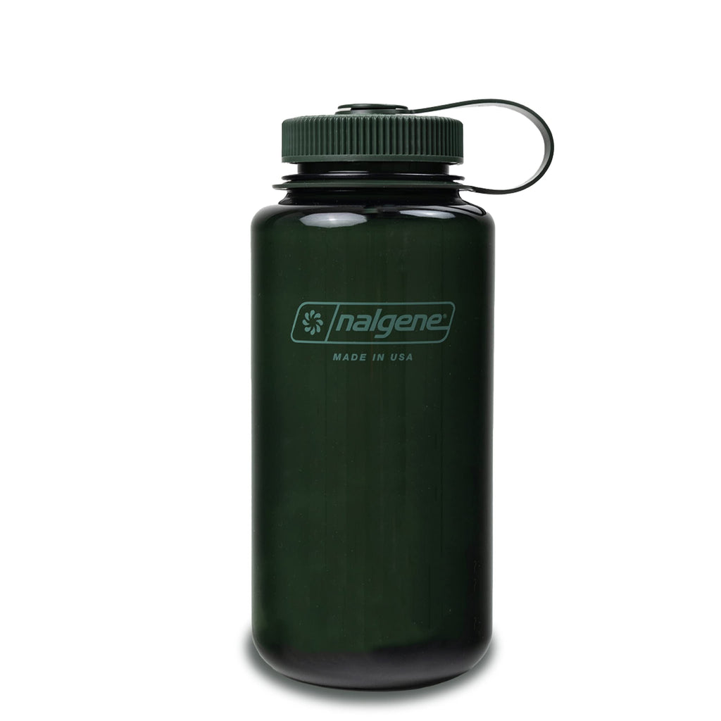 Nalgene Monochrome BPA-Free Recycled Reusable Water Bottle for Backpacking, Hiking, Gym - 32 oz Shatterproof Jade M140Z