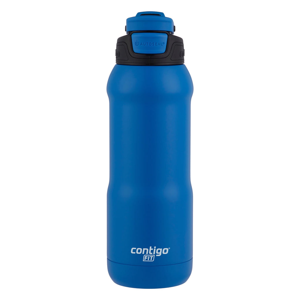 Contigo Fit Stainless Steel AUTOSPOUT Water Bottle with Straw, Blue Amp, 32 fl oz. M105Y