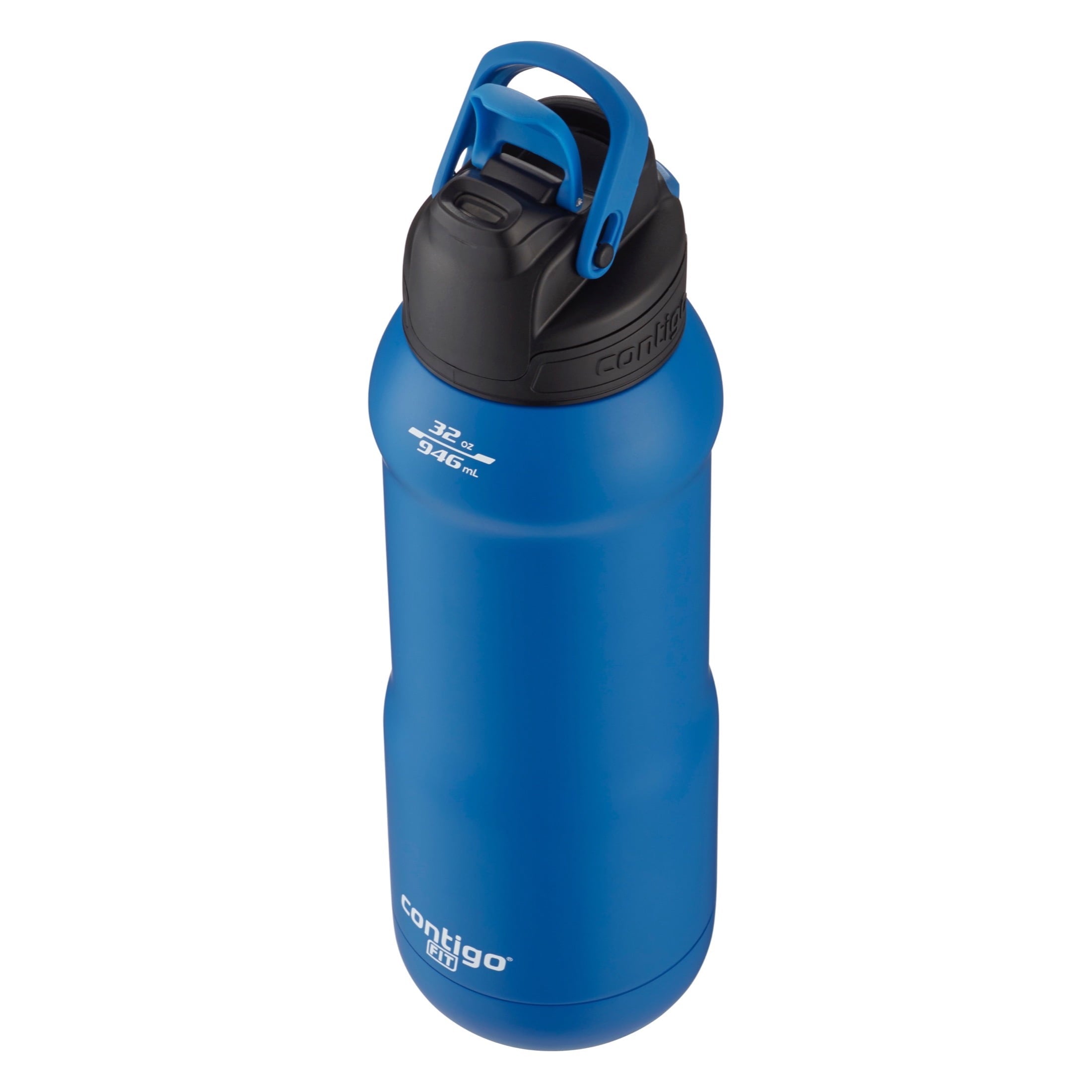 Contigo Fit Stainless Steel AUTOSPOUT Water Bottle with Straw, Blue Amp, 32 fl oz. M105Y