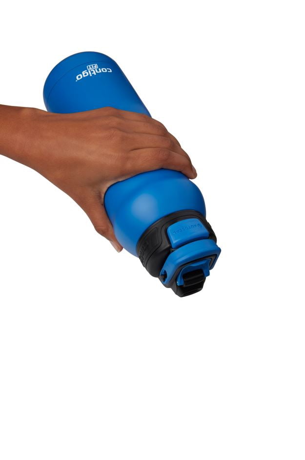 Contigo Fit Stainless Steel AUTOSPOUT Water Bottle with Straw, Blue Amp, 32 fl oz. M105Y
