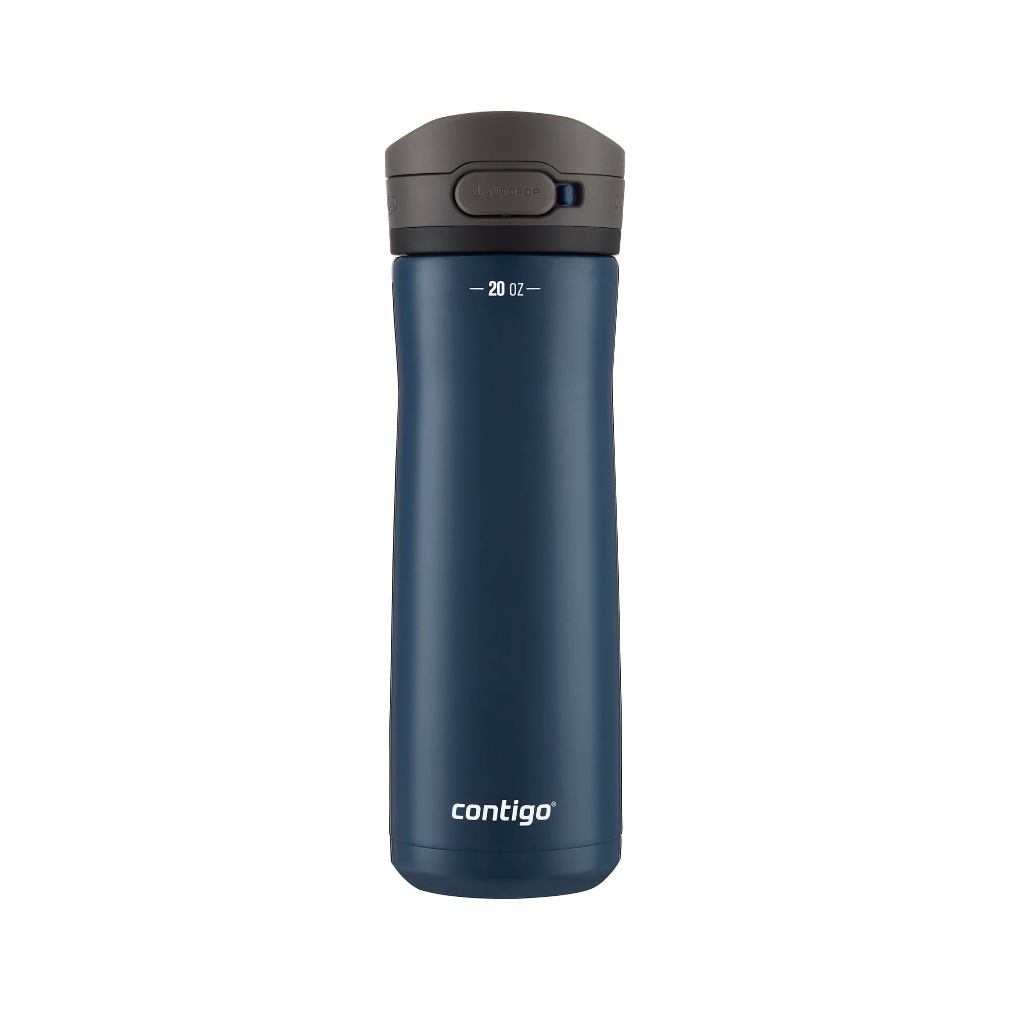 Contigo Jackson Chill Bundle 2 Water Bottles Black 24oz and Blueberry 20oz with Autopop Lid M88W