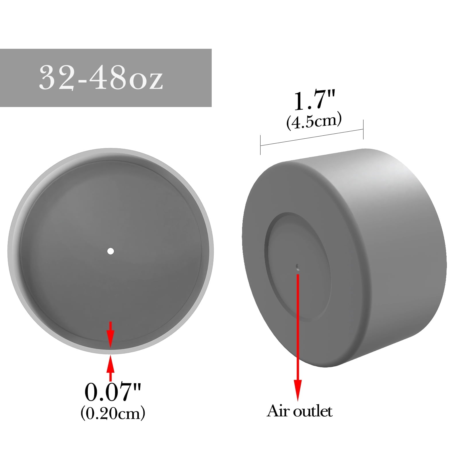 Linkidea 2 Pack Water Bottle Boot Compatible with Nalgene Sustain Wide Mouth 32oz/48oz, Narrow Mouth 32oz, Silicone Anti-Slip Bottle Bottom Bumper Protector (Grey) M219A
