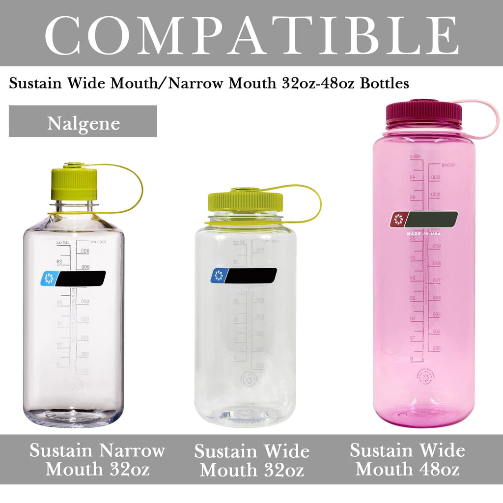 Linkidea 2 Pack Water Bottle Boot Compatible with Nalgene Sustain Wide Mouth 32oz/48oz, Narrow Mouth 32oz, Silicone Anti-Slip Bottle Bottom Bumper Protector (Grey) M219A
