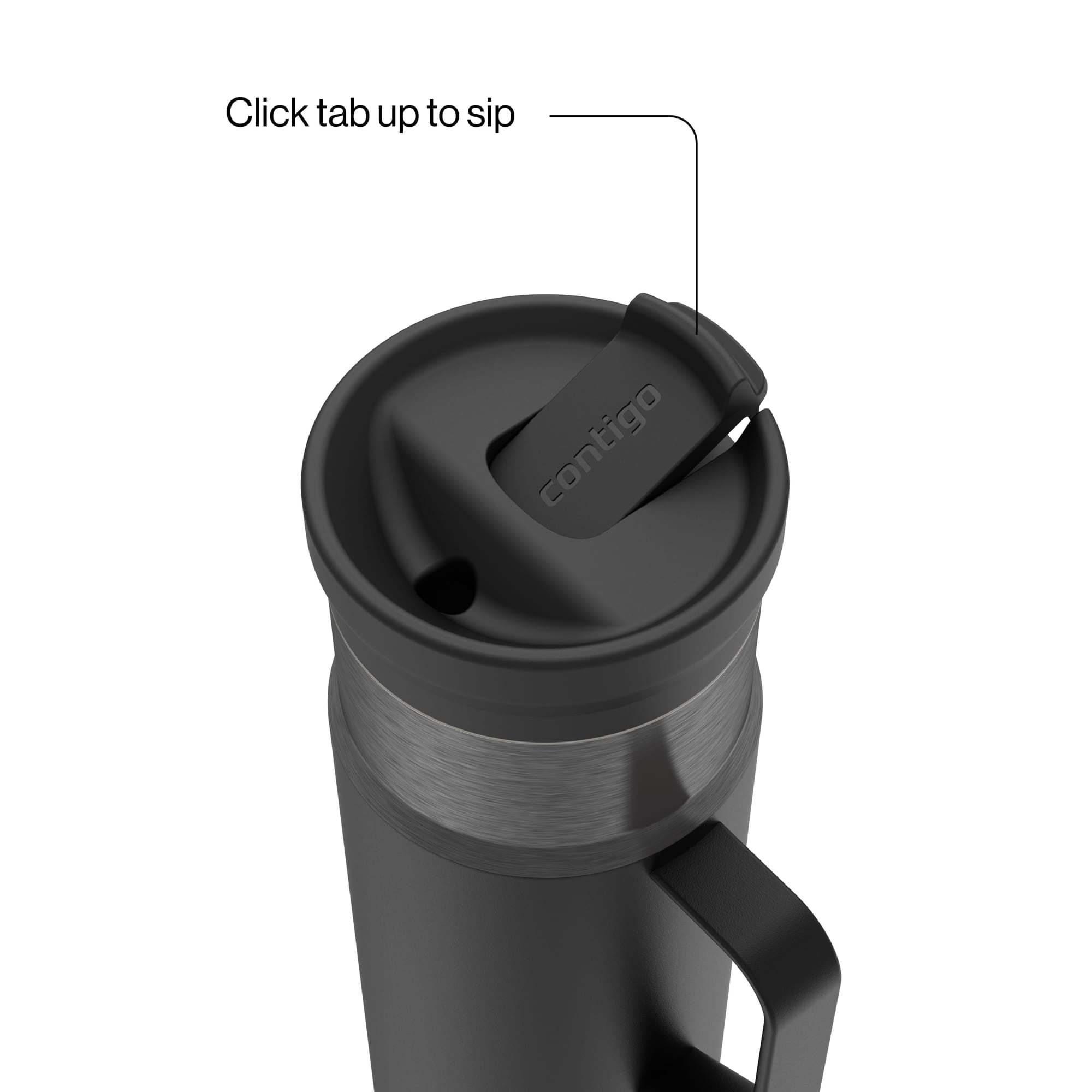 Contigo SnapSeal Leakproof Stainless Steel Reusable Water Bottle Tumbler with Side Handle, Dark Blue/Bronze, 20 oz M33R