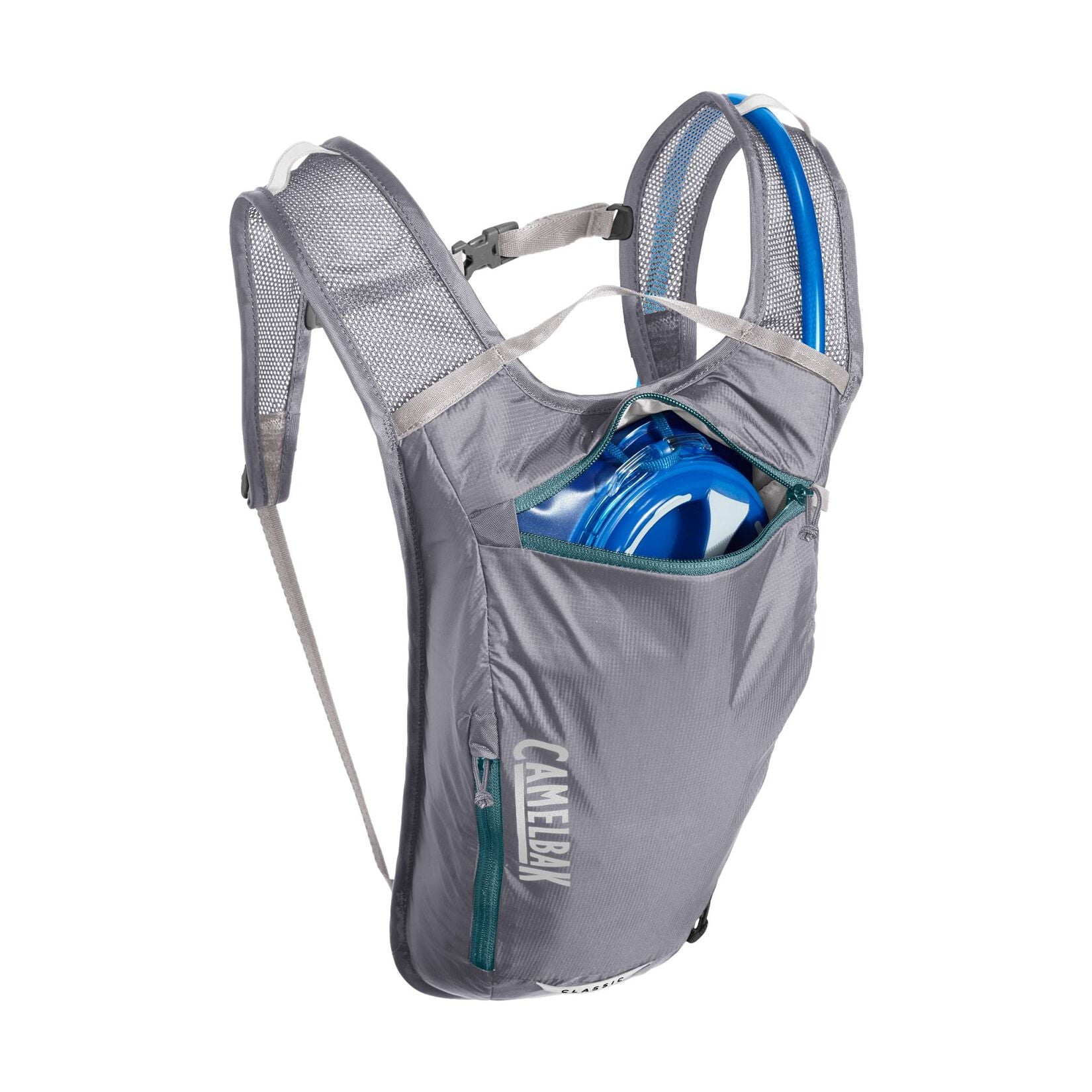 CamelBak Classic 70oz Light Bike Hydration Pack, Gunmetal/Hydro M236F