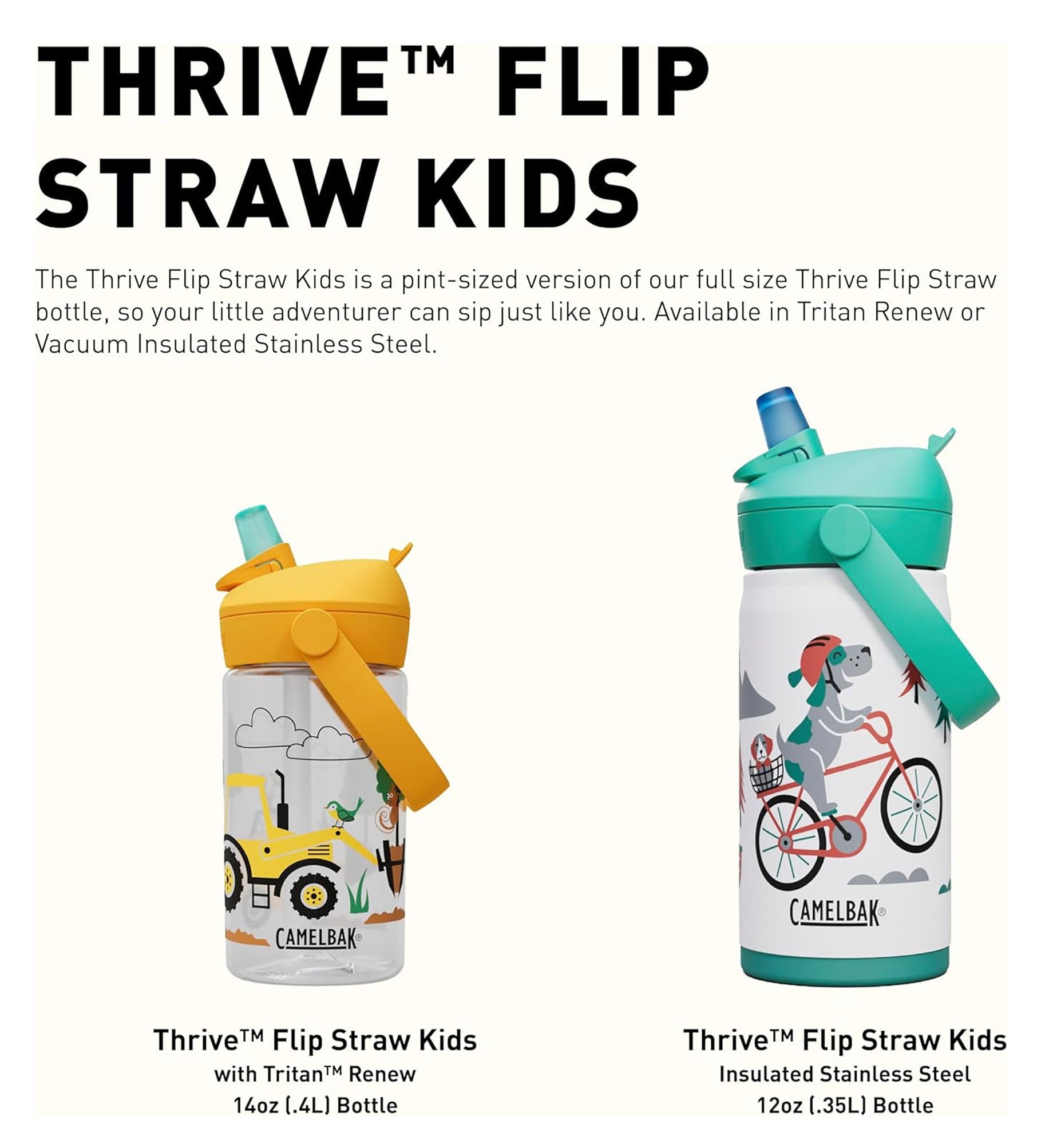 Camelbak Thrive™ Flip Straw Kids 14oz Bottle, Friendly Forest M272D