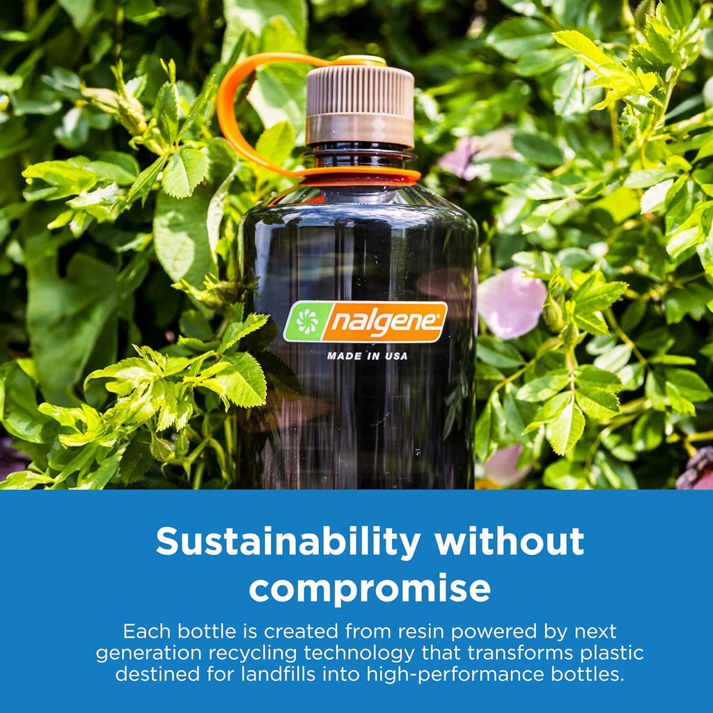 Nalgene Sustain Tritan BPA-Free Water Bottle Made with Material Derived from 50% Plastic Waste, 32 OZ, Narrow Mouth, Pear M153K
