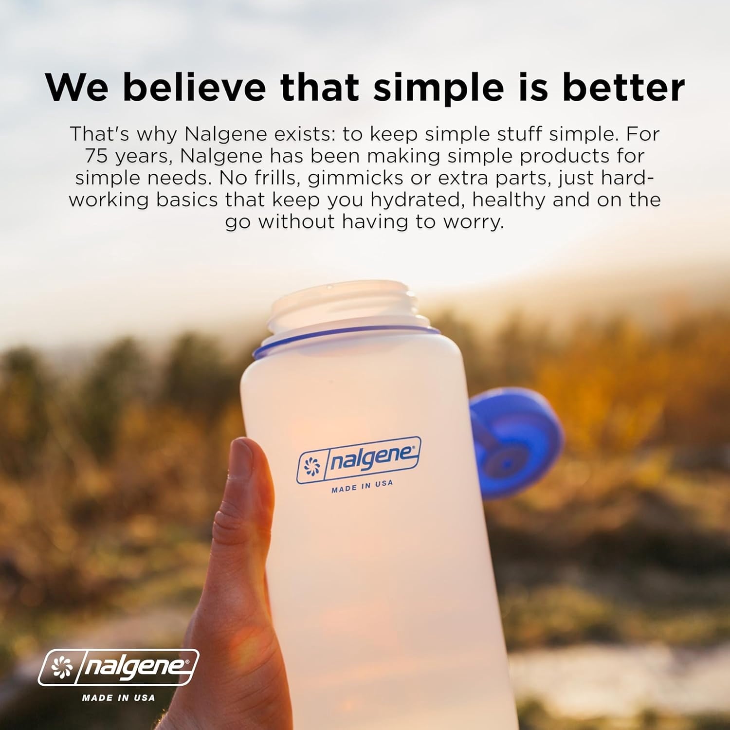 Nalgene Sustain Tritan BPA-Free Water Bottle Made with Material Derived from 50% Plastic Waste, 32 OZ, Narrow Mouth, Pear M153K