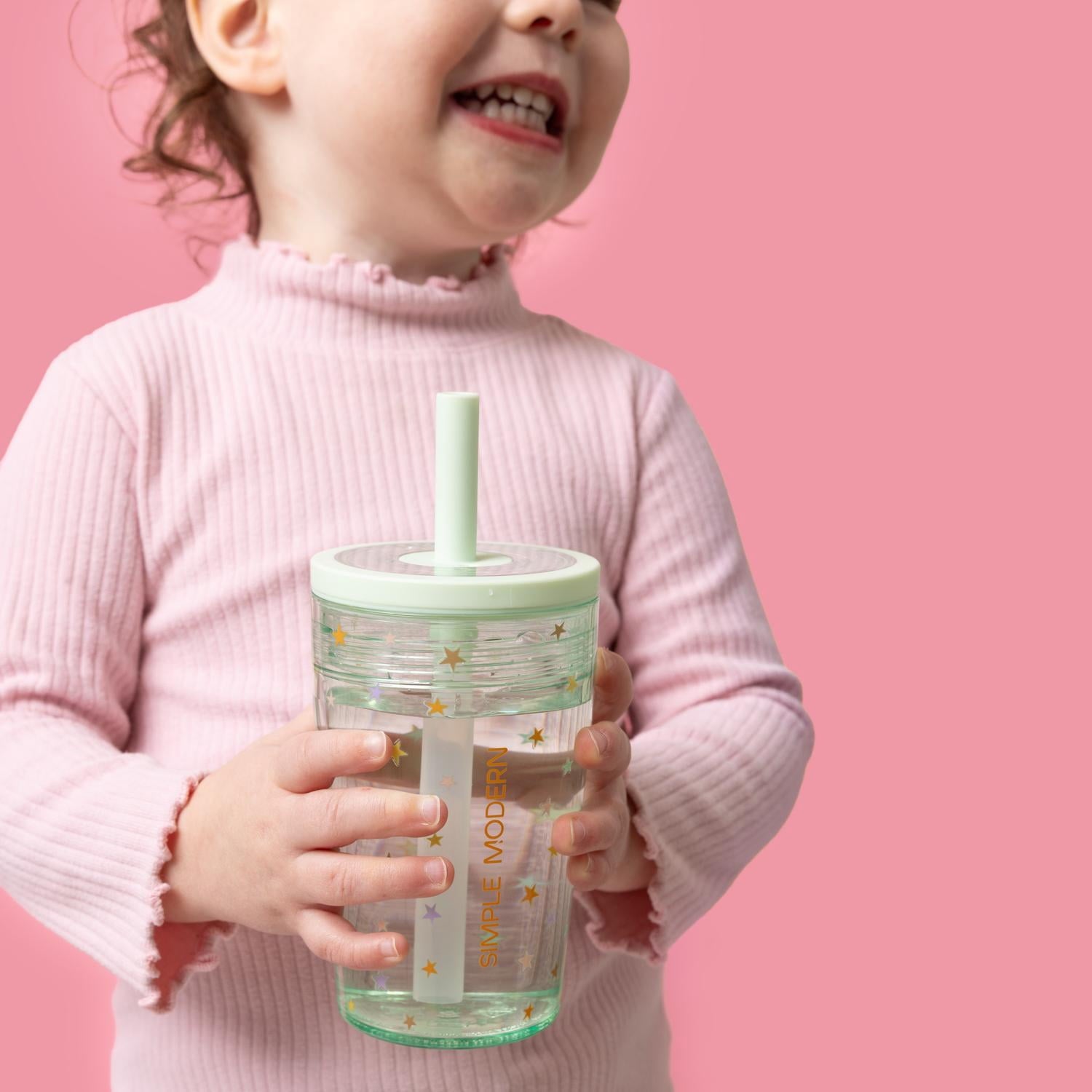 Simple Modern 12 fl oz Tritan Plastic Junior Tumbler with Silicone Straw Lid for Toddlers | Stars M399E