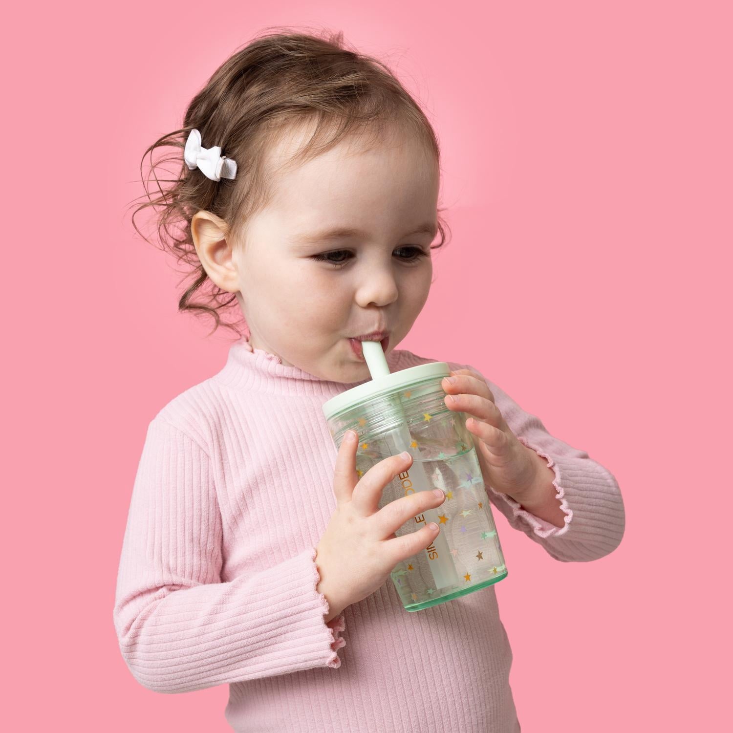 Simple Modern 12 fl oz Tritan Plastic Junior Tumbler with Silicone Straw Lid for Toddlers | Stars M399E