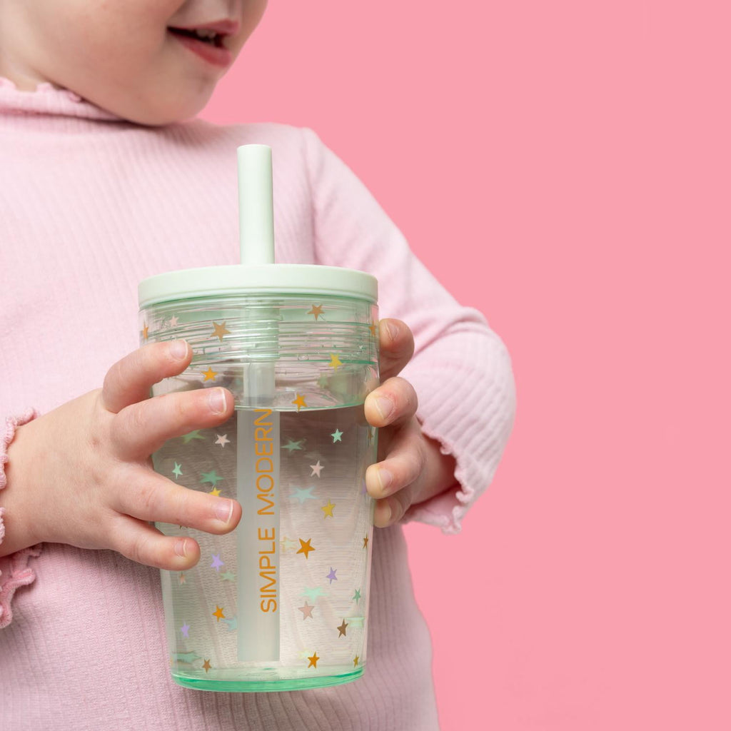 Simple Modern 12 fl oz Tritan Plastic Junior Tumbler with Silicone Straw Lid for Toddlers | Stars M399E
