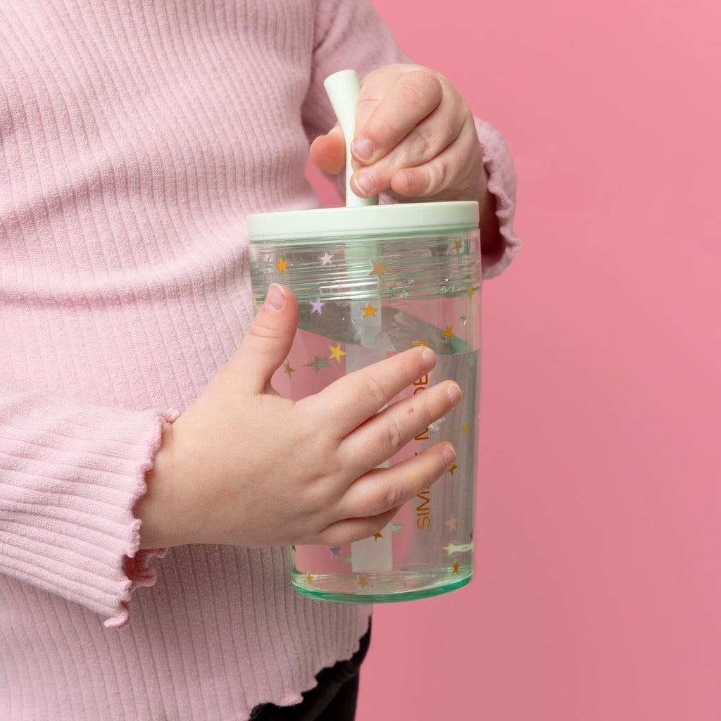 Simple Modern 12 fl oz Tritan Plastic Junior Tumbler with Silicone Straw Lid for Toddlers | Stars M399E