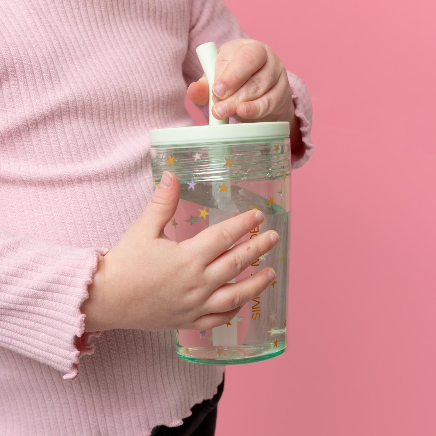 Simple Modern 12 fl oz Tritan Plastic Junior Tumbler with Silicone Straw Lid for Toddlers | Stars M399E