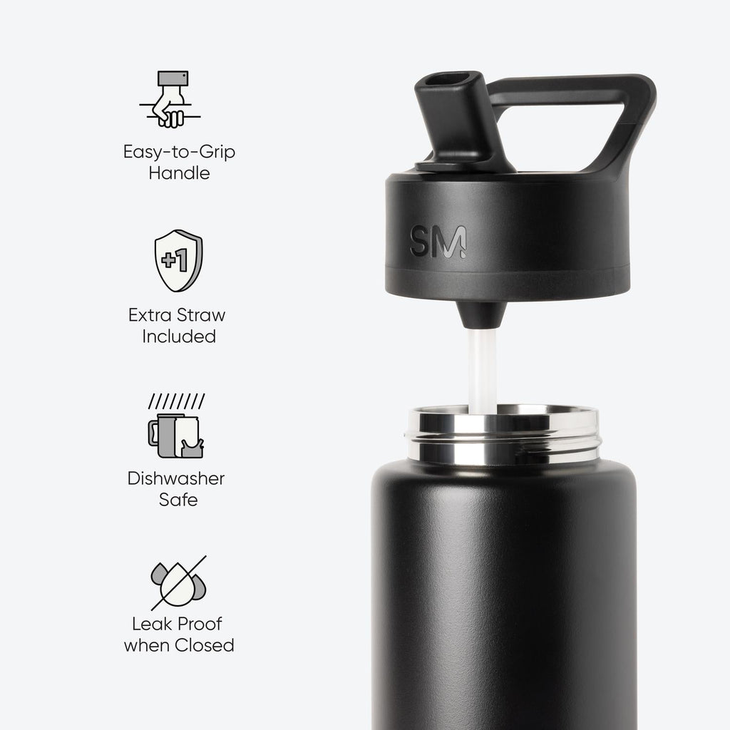 Simple Modern 30 fl oz Insulated Stainless Steel Summit Wide Mouth Water Bottle with Straw Lid | Slumberland M396Q
