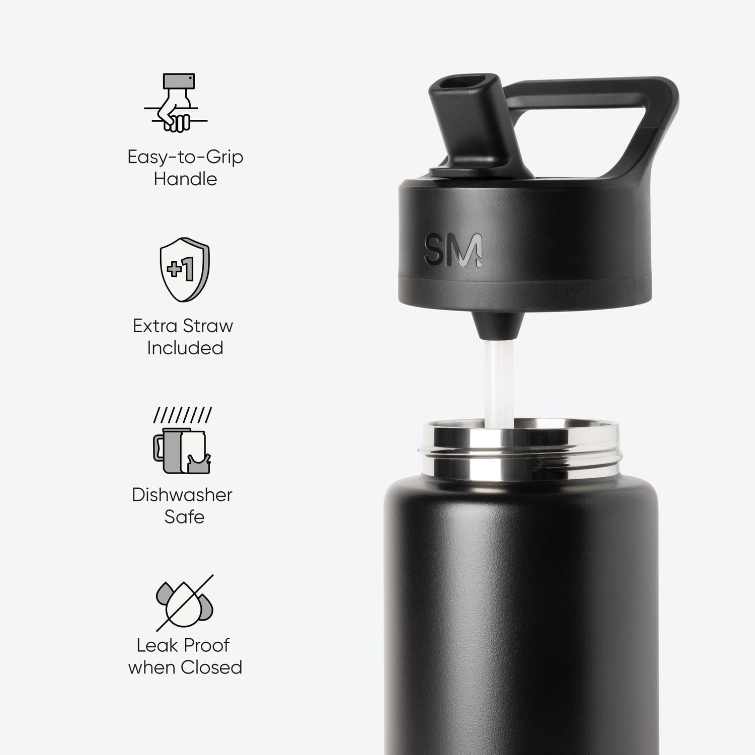 Simple Modern 30 fl oz Insulated Stainless Steel Summit Wide Mouth Water Bottle with Straw Lid | Slumberland M396Q