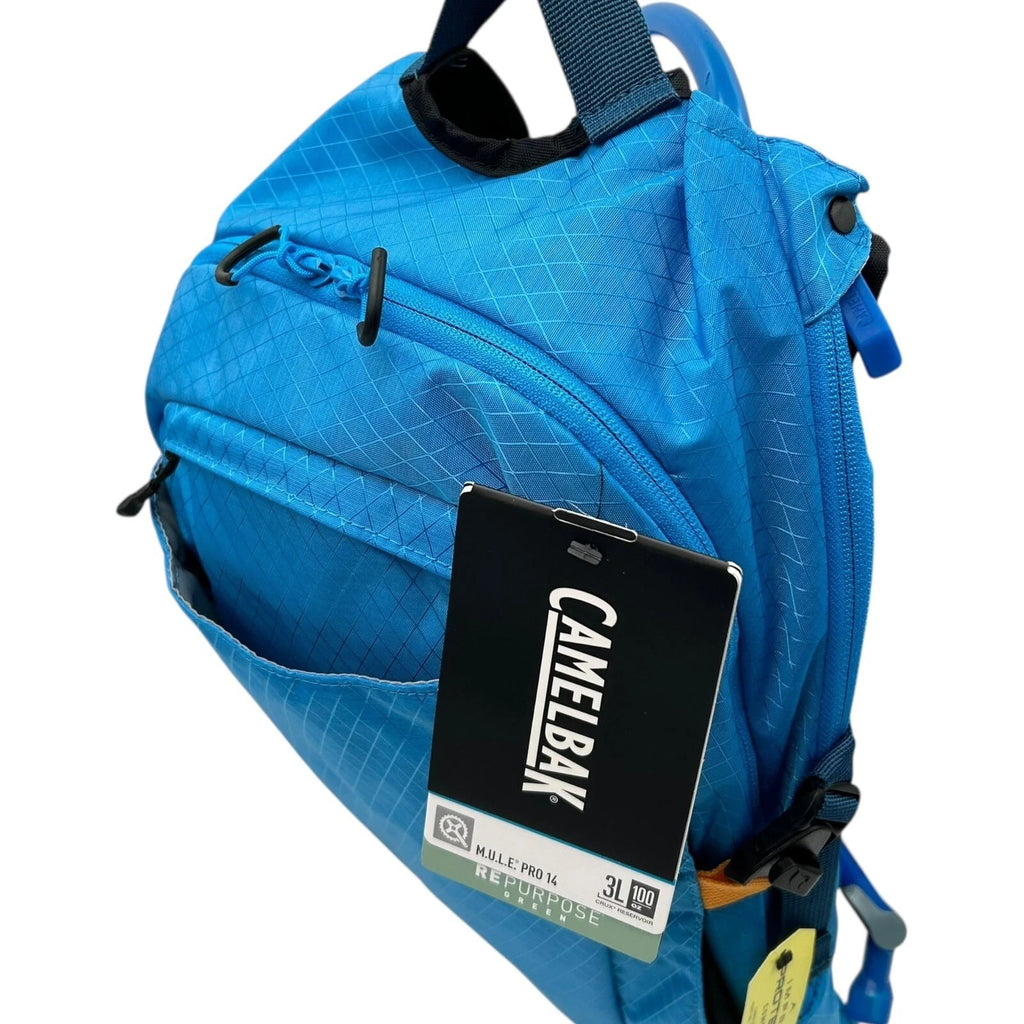 CAMELBAK M.U.L.E Pro 14L Bike Hydration Backpack 100 oz, Ibiza Blue/Orange M251Q