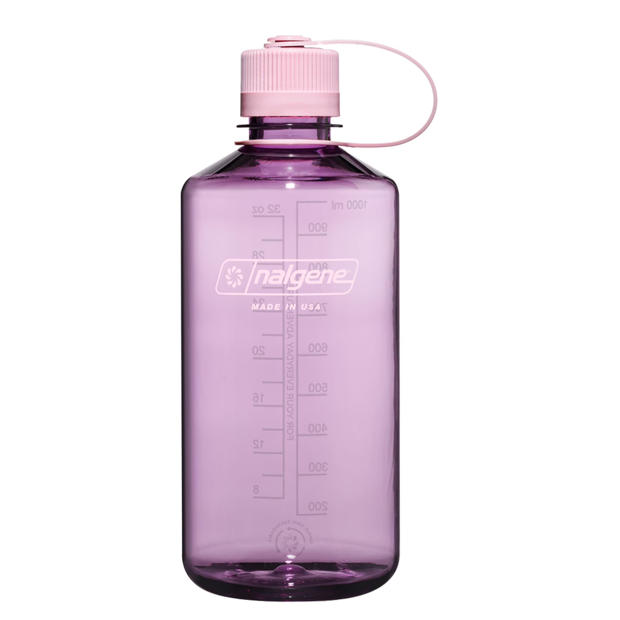 Nalgene Sustain Tritan BPA-Free Water Bottle Made with Material Derived from 50% Plastic Waste (using ISCC certified mass balance), 32 OZ, Narrow Mouth, Cherry Blossom M152R