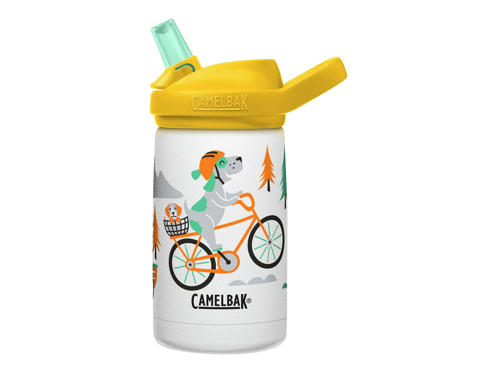 CamelBak Eddy+ Kids - Water bottle - Size 4.25 in x 2.91 in - Height 6.5 in - 12 fl.oz - biking dogs M327T