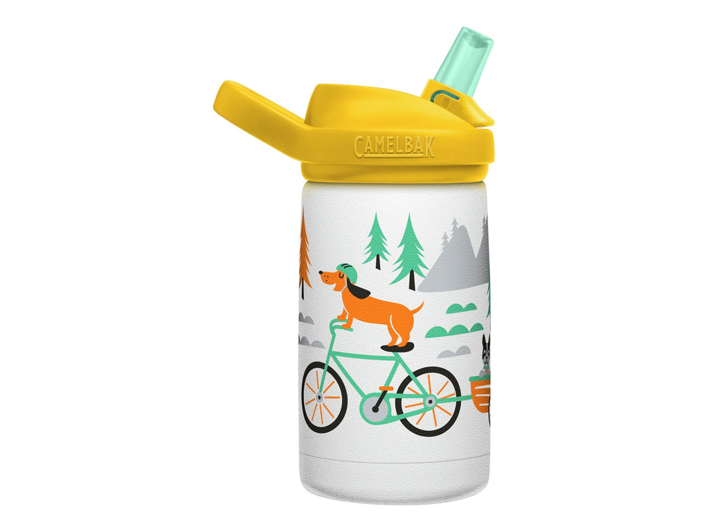 CamelBak Eddy+ Kids - Water bottle - Size 4.25 in x 2.91 in - Height 6.5 in - 12 fl.oz - biking dogs M327T