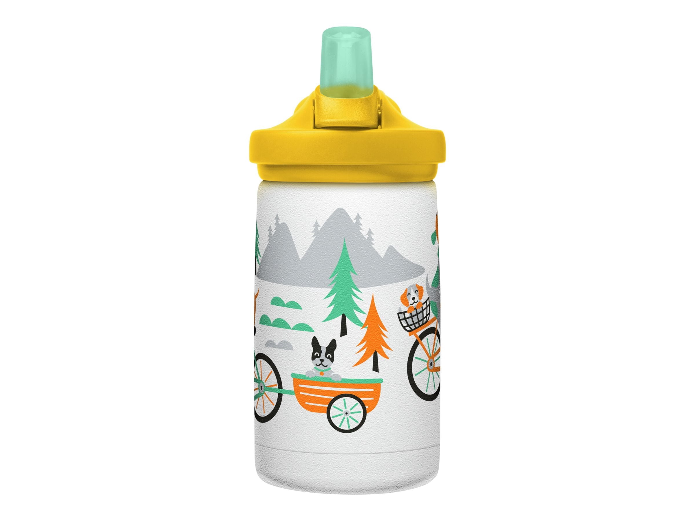 CamelBak Eddy+ Kids - Water bottle - Size 4.25 in x 2.91 in - Height 6.5 in - 12 fl.oz - biking dogs M327T
