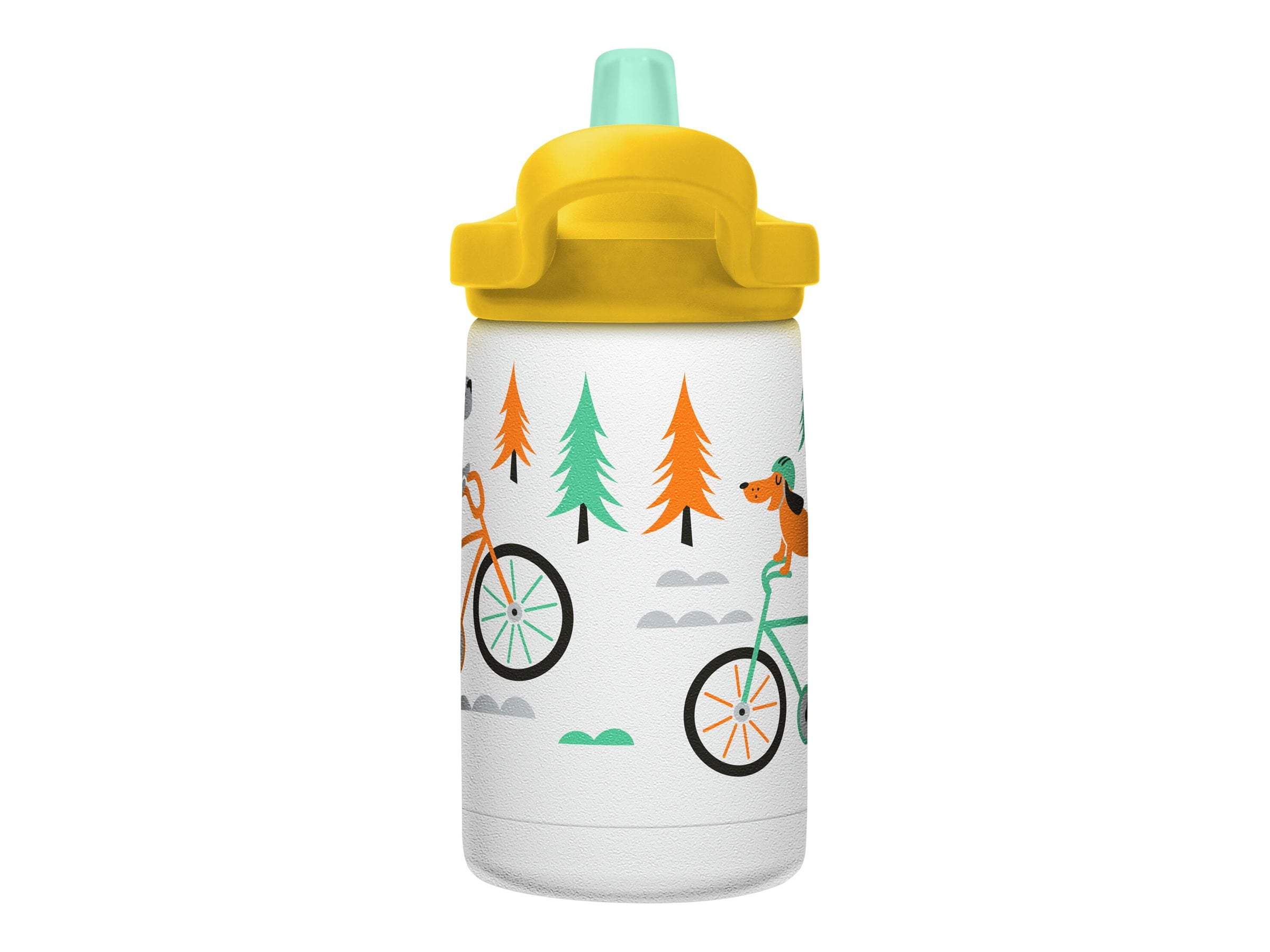 CamelBak Eddy+ Kids - Water bottle - Size 4.25 in x 2.91 in - Height 6.5 in - 12 fl.oz - biking dogs M327T