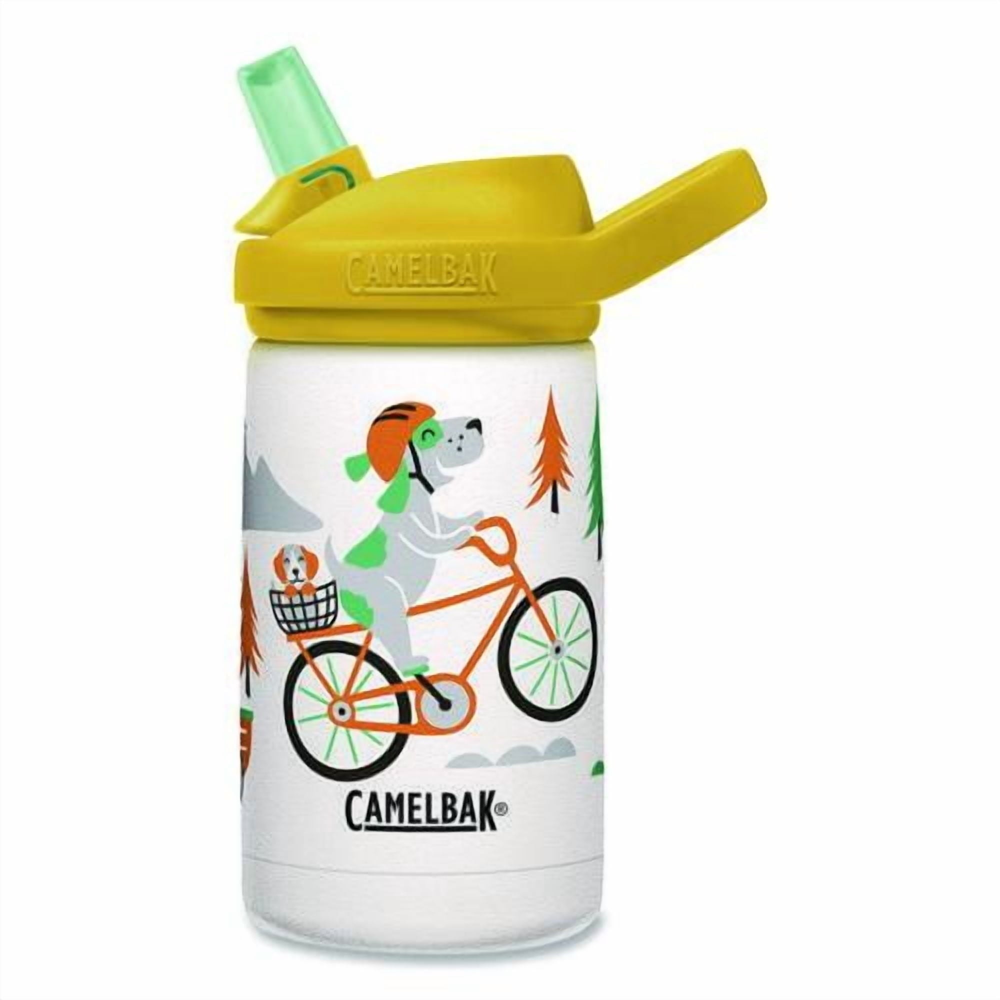CamelBak Eddy+ Kids - Water bottle - Size 4.25 in x 2.91 in - Height 6.5 in - 12 fl.oz - biking dogs M327T