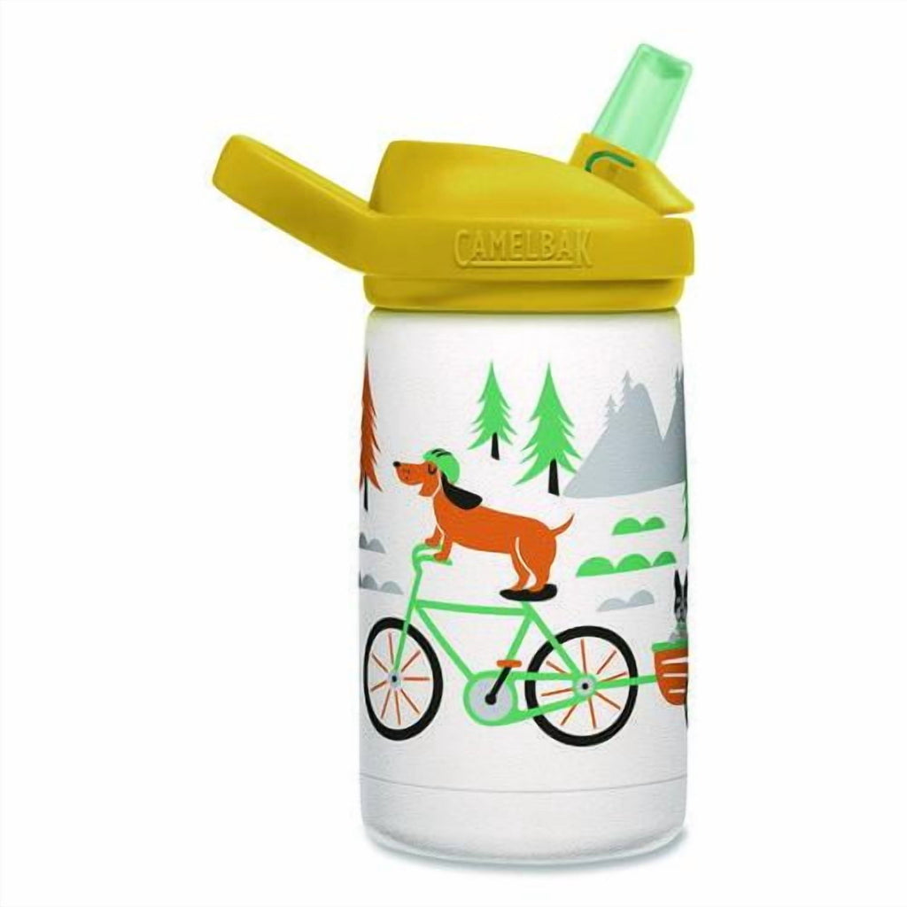 CamelBak Eddy+ Kids - Water bottle - Size 4.25 in x 2.91 in - Height 6.5 in - 12 fl.oz - biking dogs M327T