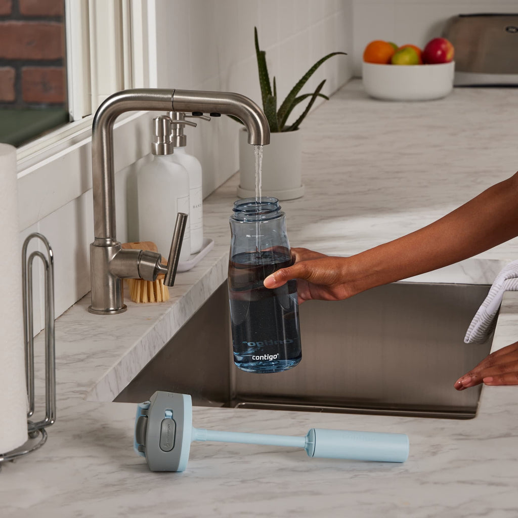 Contigo Wells Plastic Filter Water Bottle with AUTOSPOUT Straw Lid, 32 oz., Dark Ice M08K